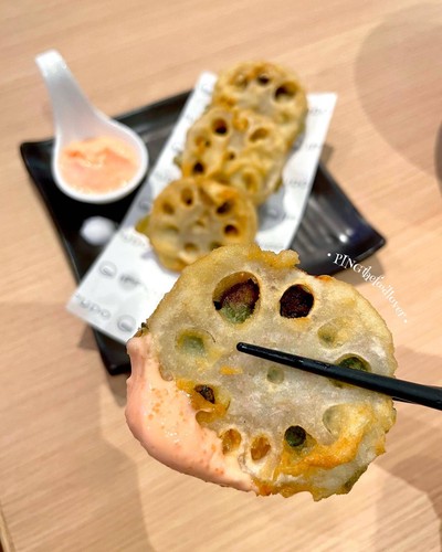 Lotus Root Tempura with Shiitake Mushroom