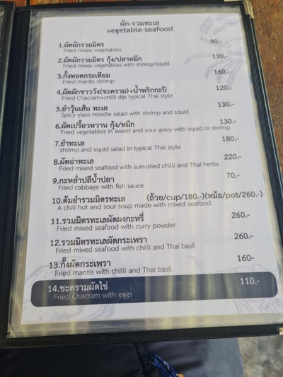 ป้ายราคาหรือสมุดเมนู