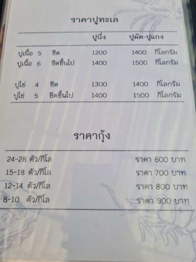 ป้ายราคาหรือสมุดเมนู