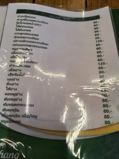 ป้ายราคาหรือสมุดเมนู