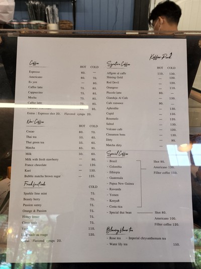 ป้ายราคาหรือสมุดเมนู