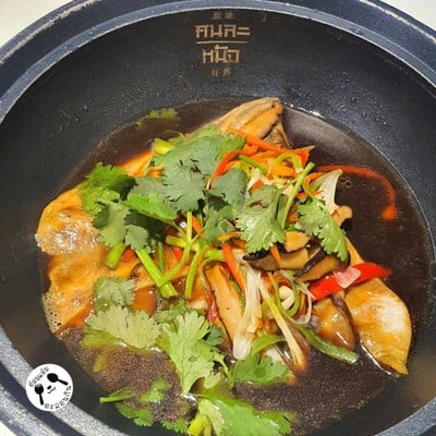 ปลากะพงนึ่งซีอิ๊ว