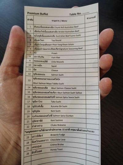 ป้ายราคาหรือสมุดเมนู
