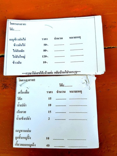 ป้ายราคาหรือสมุดเมนู