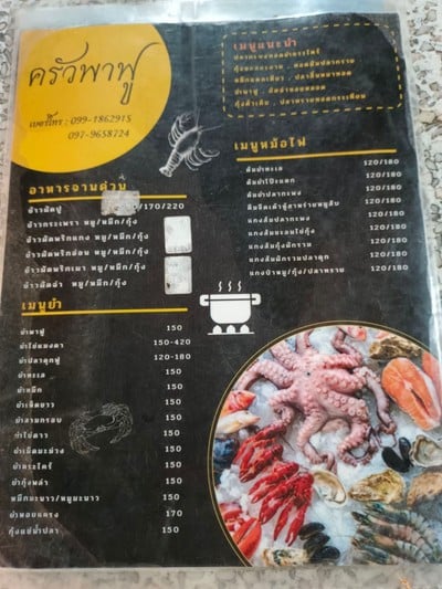 ป้ายราคาหรือสมุดเมนู