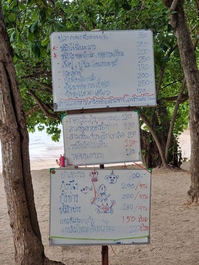 ป้ายราคาหรือสมุดเมนู