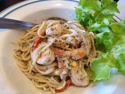 สปาเกตตี้กุ้งเห็ดทรัฟเฟิล