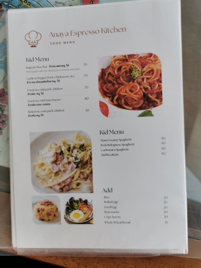 ป้ายราคาหรือสมุดเมนู