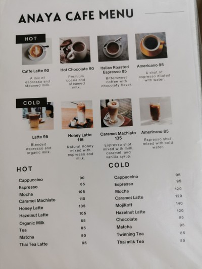 ป้ายราคาหรือสมุดเมนู