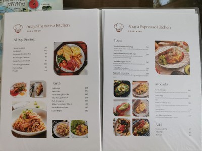 ป้ายราคาหรือสมุดเมนู