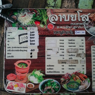 ป้ายราคาหรือสมุดเมนู