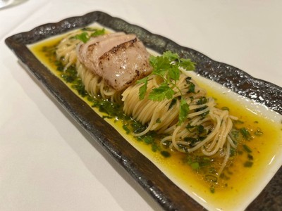 Wild scallops cold pasta