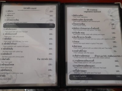 ป้ายราคาหรือสมุดเมนู