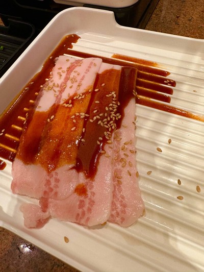 หมูสามชั้นหมักซอสเกาหลี