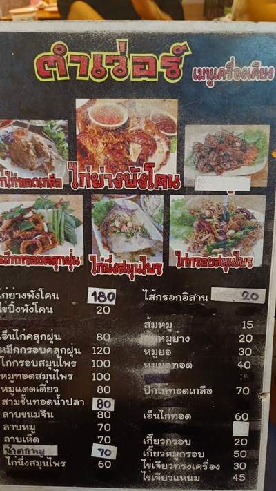 ป้ายราคาหรือสมุดเมนู