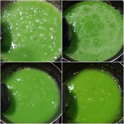 วิธีทำ ขนมเปียกปูนใบเตยหน้ากะทิสด