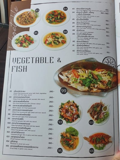 ป้ายราคาหรือสมุดเมนู