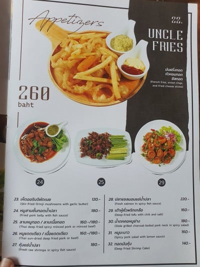 ป้ายราคาหรือสมุดเมนู