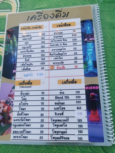 ป้ายราคาหรือสมุดเมนู