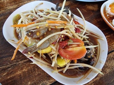 ตำกุ้งสด