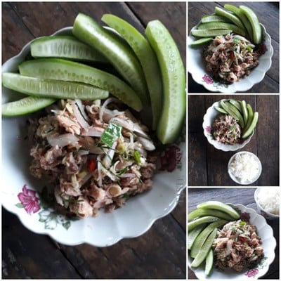 วิธีทำ ยำปลาทูน่ากระป๋อง 🐟🥗 วิธีทำ ยำปลาทูน่ากระป๋อง 🐟🥗