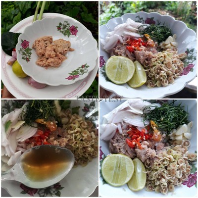 วิธีทำ ยำปลาทูน่ากระป๋อง 🐟🥗 วิธีทำ ยำปลาทูน่ากระป๋อง 🐟🥗
