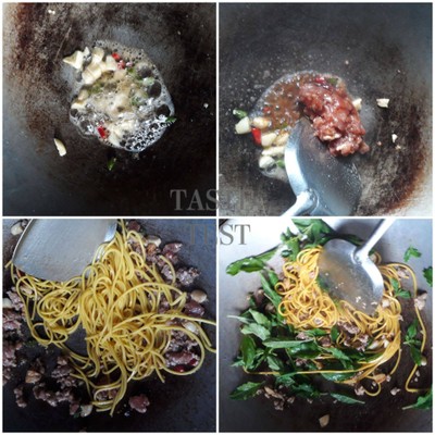 วิธีทำ ผัดหมี่ซั่วใบกระเพรา 🍲🌿