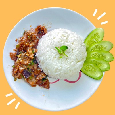 กระเพราสันคอเผ็ดๆ 