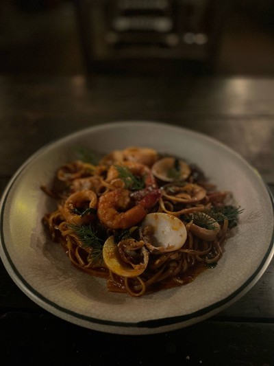 Spicy seafood spaghetti
