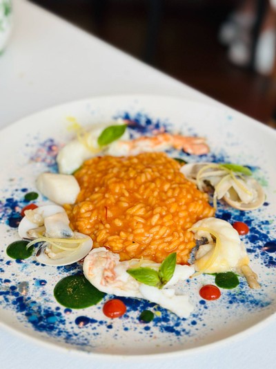 Mediterranean seafood risotto