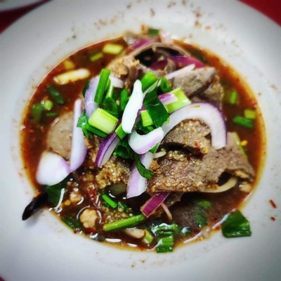 เมนูของร้าน ส้มตำเจ๊แดงสามย่าน ต้นตำหรับ