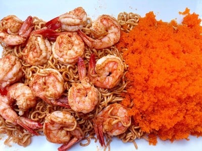 ผัดมาม่ากุ้งไข่กุ้ง ผัดมาม่ากุ้งไข่กุ้ง