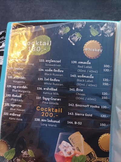 ป้ายราคาหรือสมุดเมนู