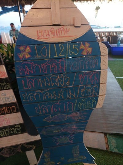 ป้ายราคาหรือสมุดเมนู