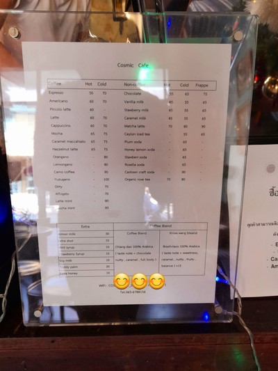 ป้ายราคาหรือสมุดเมนู