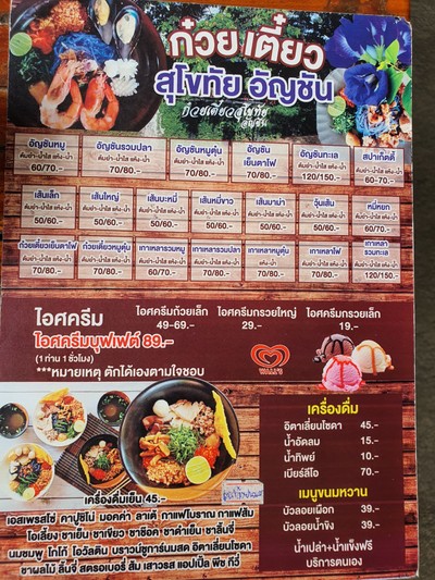 ป้ายราคาหรือสมุดเมนู