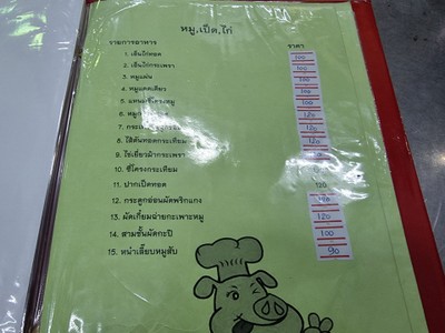 ป้ายราคาหรือสมุดเมนู