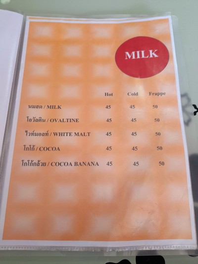 ป้ายราคาหรือสมุดเมนู