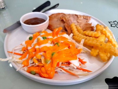 สเต็กหมูพริกไทยดำ