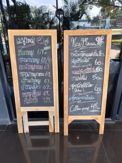 ป้ายราคาหรือสมุดเมนู