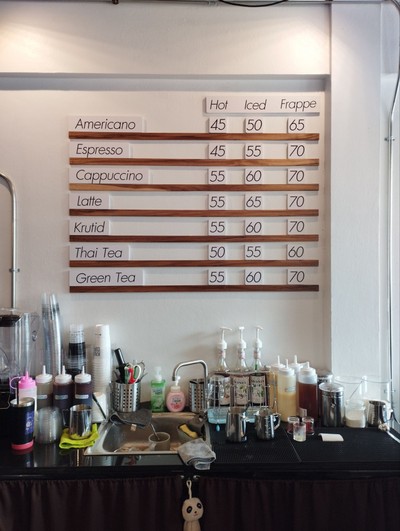 ป้ายราคาหรือสมุดเมนู