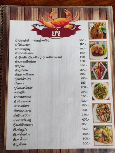 ป้ายราคาหรือสมุดเมนู