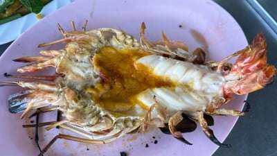 ้บ้าบิ่น กุ้งเผา สวนอาหารริมน้ำ ตลาดกลางเพื่อการเกษตร อยุธยา
