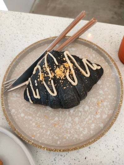 Salted egg custard croissant