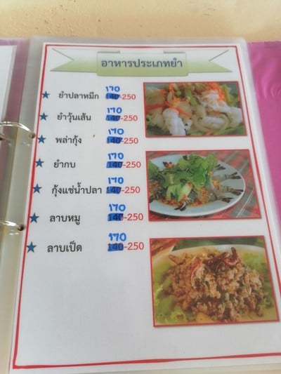 ป้ายราคาหรือสมุดเมนู