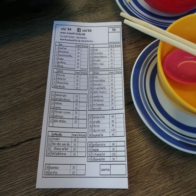 ป้ายราคาหรือสมุดเมนู