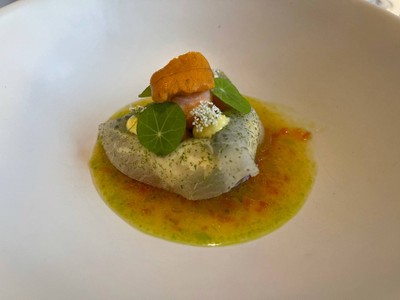 Crab with sea urchin