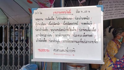 ป้ายราคาหรือสมุดเมนู