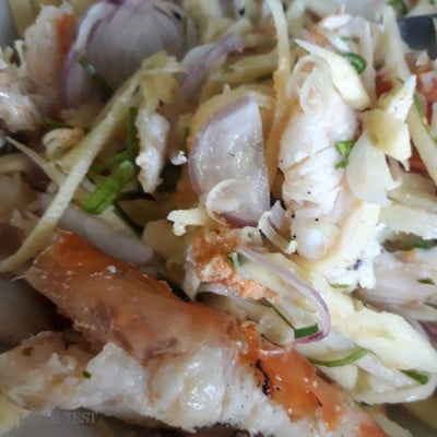 วิธีทำ ยำมะม่วงกุ้งย่าง🥗🦐