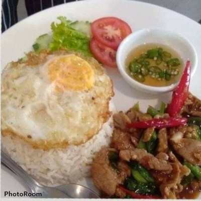 กะเพราเนื้อ&ไข่ดาว=79